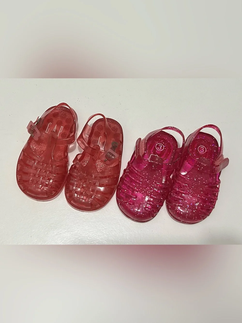 GAP Kids 2-Pair Jelly Sandal Bundle in Red and Hot Pink